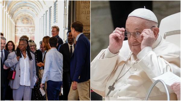 敲，敲，谁在那儿?100多名喜剧演员在梵蒂冈会见教皇